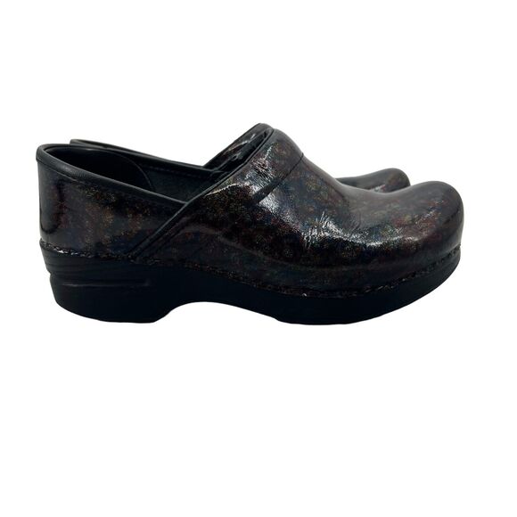 Dansko Clogs Womens 37 Patent Glitter Slip On Comfort Professional Nurse Work - Picture 1 of 14